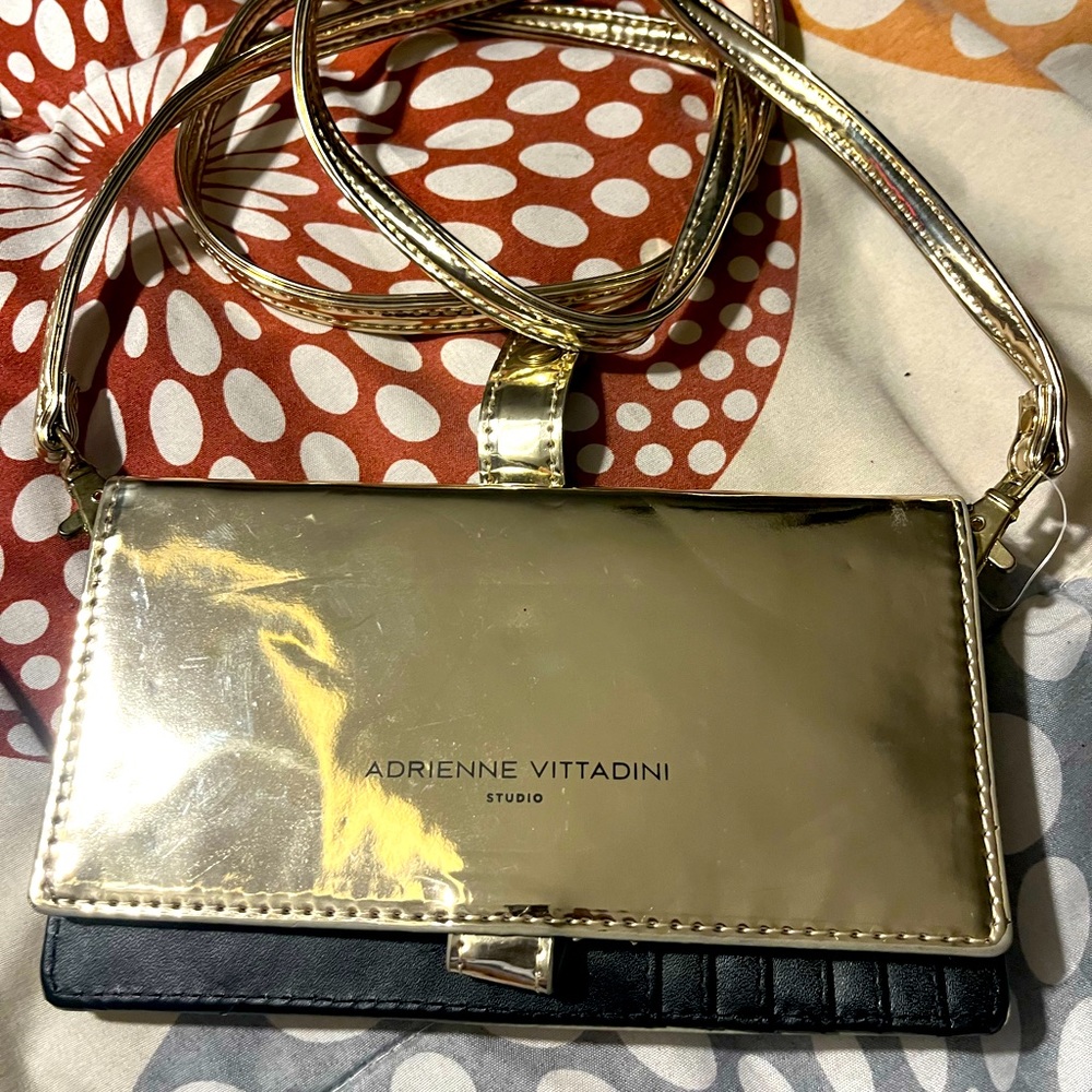 Gold chrome Adrienne Vitadinni crossbody purse